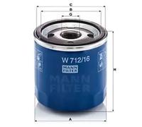 MANN-FILTER W 712/16 Oil Filter - for Cars + Transporters
