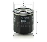 Oil filter Spin-on Filter W 712/32 MANN-FILTER for OPEL ASCONA C