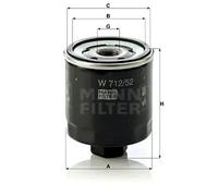 Oil filter Spin-on Filter W 712/52 MANN-FILTER for VW SEAT SKODA AUDI