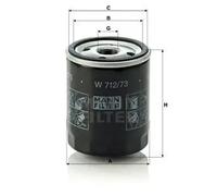 Oil filter Spin-on Filter W 712/73 MANN-FILTER for MAZDA YAGMUR