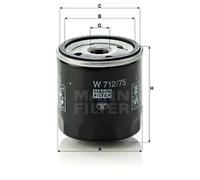 Oil filter Spin-on Filter W 712/75 MANN-FILTER for OPEL ROVER SAAB DAEWOO LADA