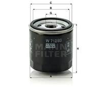 Oil filter Spin-on Filter W 712/83 MANN-FILTER for TOYOTA LEXUS DAIHATSU VW MINI