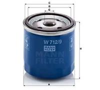 Oil filter Spin-on Filter W 712/9 MANN-FILTER for CITROËN TALBOT PEUGEOT