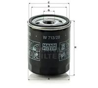 Oil filter Spin-on Filter W 713/28 MANN-FILTER for ROVER AUSTIN LAND ROVER LOTUS