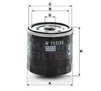 Oil filter Spin-on Filter W 713/36 MANN-FILTER for FORD MAZDA