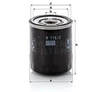 Oil filter Spin-on Filter W 716/2 MANN-FILTER for ALFA ROMEO JEEP FIAT