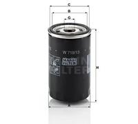 Oil filter Spin-on Filter W 719/13 MANN-FILTER for MERCEDES-BENZ 190 124 Saloon