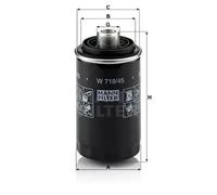 Oil filter Spin-on Filter W 719/45 MANN-FILTER for VW SKODA SEAT AUDI