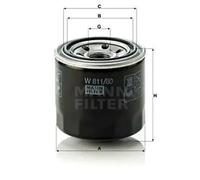 Oil filter Spin-on Filter W 811/80 MANN-FILTER for OPEL HYUNDAI MITSUBISHI MAZDA