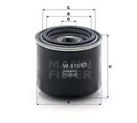 Oil filter Spin-on Filter W 811/83 MANN-FILTER for NISSAN MICRA I