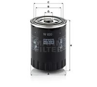 Oil filter Spin-on Filter W 820 MANN-FILTER for CITROËN KIOTI