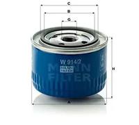 Oil filter Spin-on Filter W 914/2 MANN-FILTER for FORD RENAULT PININFARINA LADA