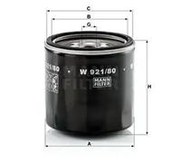 Oil filter Spin-on Filter W 921/80 MANN-FILTER for ISUZU MITSUBISHI