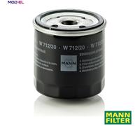Oil filter Spin-on Filter W 712/20 MANN-FILTER for AUDI 200 C2 Saloon QUATTRO