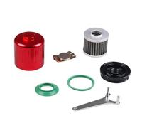 Oil Filter With Drain Plug Washer M20 X 1 5 Magnetic Stainless Steel Washable Compatible With Various Vehicles(Red)