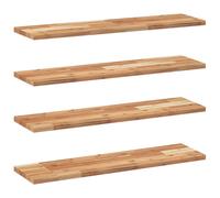 (oil finished, 100 x 20 x 2 cm/ 4 pcs) vidaXL Floating Shelves Wall Storage Shelf 4pcs Untreated Solid Wood Acacia
