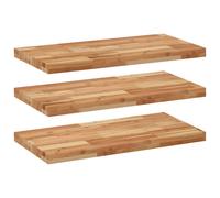 (oil finished, 100 x 40 x 4 cm/ 3 pcs) vidaXL Floating Shelves Wall Storage Shelf 4pcs Untreated Solid Wood Acacia