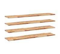 (oil finished, 140 x 30 x 2 cm/ 4 pcs) vidaXL Floating Shelves Wall Storage Shelf 4pcs Untreated Solid Wood Acacia