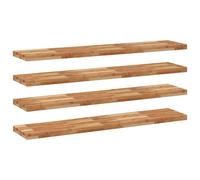 (oil finished, 160 x 30 x 4 cm/ 4 pcs) vidaXL Floating Shelves Wall Storage Shelf 4pcs Untreated Solid Wood Acacia