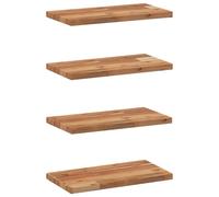 (oil finished, 40 x 20 x 2 cm/ 4 pcs) vidaXL Floating Shelves Wall Storage Shelf 4pcs Untreated Solid Wood Acacia