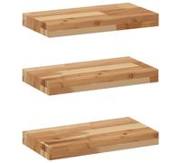 (oil finished, 40 x 20 x 4 cm/ 3 pcs) vidaXL Floating Shelves Wall Storage Shelf 4pcs Untreated Solid Wood Acacia