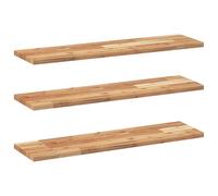 Floating Shelves Wall Storage Shelf 3pcs Oil Finished Solid Wood Acacia vidaXL