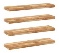 Floating Shelves Wall Storage Shelf 4pcs Oil Finished Solid Wood Acacia vidaXL
