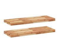(oil finished, 80 x 30 x 4 cm/ 2 pcs) vidaXL Floating Shelves Wall Storage Shelf 4pcs Untreated Solid Wood Acacia