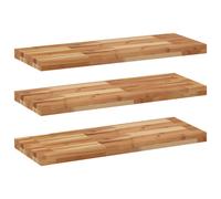 (oil finished, 80 x 30 x 4 cm/ 3 pcs) vidaXL Floating Shelves Wall Storage Shelf 4pcs Untreated Solid Wood Acacia