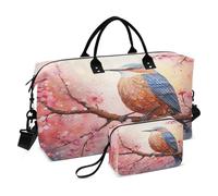 Oil Flower Bird Sports Swim Gym Bag Weekender Duffel Travel Bags Handbag with Makeup Storage Bag for Girls Men