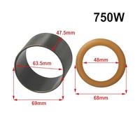 Oil-Free Air Compressor Piston for Ring Cylinder Sleeve Set for 550W-1600W Models, Rubber Construction, Quiet Operation, Compatible with for Ring-Type Air Tools - 2 pcs