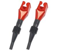 Oil Funnel with Hose - 2 Pack Snap-On Design for Hands-Free Refilling Flexible Spill-Resistant Engine Oil Funnel for Automotive and Motorcycle Use (Red), with Hose, Engine Fu