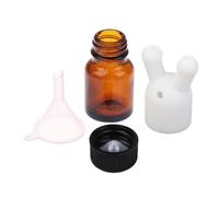 Oil Inhaler with Double Nose Attachment, Refillable Glass Bottle Made of Silicone, 4.7 cm, Leak-proof Oil Diffuser Set for Travel & Wellness