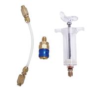 Oil Injector 30ML Manual Booster A C Tuner with 1 4 SAE R134a Low-side Quick Coupler Adapter Compatible All Types and for Home Office Car AC Systems