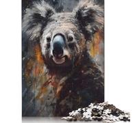 Oil Koala Portrait Puzzle Jigsaws 500 Pieces for Adults Puzzles for Adults Secret Santa Gifts 500pcs (52x38cm)