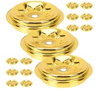Oil Lamp Elegant 15pcs Floating Wicks Holder Metal Golden Buddhism