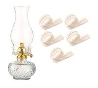 Oil lamp, Oil Lamp w/5 Wicks for Indoors Antique Round Base Paraffin Lamp Transparent Large Chimney Glass Kerosene Lamp Vintage Chamber Hurricane Lamp