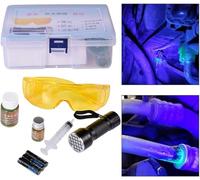 Oil Leak Detection Kit, Coolant Leak Detection Kit, Engine Oil Leak Detecting Tools, Air Conditioning Refrigerant Leak Detection Dye Set, Refrigerant Leak Detector Tool With UV Protective Glasses