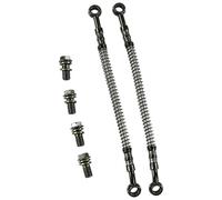 Oil Line Hose Set for Small Motorcycle ATV Service, Threaded Mount Hardware, Eyelet Ends, Spring Shielding Motorcycle Oil Line Hose Assembly Small Bike ATV Repair Threaded Hardware Eyelet Wrap