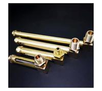 Oil Liquid Level Indicator, Brass Oil Sight Glass Gauge 1/4-1/2in BSPP M12-M16 80-500mm Two Window for Lathe Sump(M12x1.5mm,100mm)