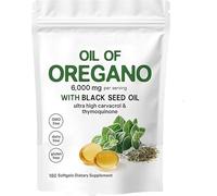 Oil of Oregano Softgels,O-il of Oregano with 6000mg Black SeedOil,Immunity Naturally, Oreganos Oils Supplement Capsules,Easy-to-Swallow, Gluten Free Formula, Experience Enhanced Wellness (1 Box)