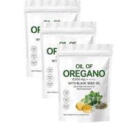 Oil of Oregano Softgels,O-il of Oregano with 6000mg Black SeedOil,Immunity Naturally, Oreganos Oils Supplement Capsules,Easy-to-Swallow, Gluten Free Formula, Experience Enhanced Wellness (3 Box)