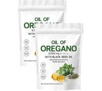 Oil of Oregano Softgels,O-il of Oregano with 6000mg Black SeedOil,Immunity Naturally, Oreganos Oils Supplement Capsules,Easy-to-Swallow, Gluten Free Formula, Experience Enhanced Wellness (2 Box)