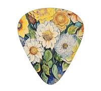 Oil on Canvas Flowers Printed guitar picks, 12 pieces in 3 different thicknesses, suitable for acoustic guitar, electric guitar and band players