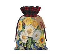 Oil on Canvas Flowers Two Color Drawstring Gift Bag S Beautiful Convenient Suitable For Christmas Birthdays