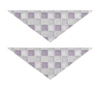 Oil on Canvas Purple and White Checkered Pattern Dog Holiday Bandanas Snap Button Pet Scarf for Boy and Girl Cute Pet Holiday Set for Dogs Cats 2 Pack