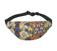 Oil on Canvas Sunflower Large Fashion Crossbody Waist Bag, Travel Casual Boys Waist Bag, Suitable for Sports, Running, Cycling, Traveling, Fishing