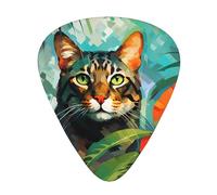 oil-painted cat Guitar picks in thin, medium, and thick sizes, 12-piece set, suitable for electric guitar and various instruments