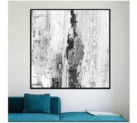 Oil Painting Abstract Large Oversize Canvas Wall Art Black And White Canvas Wall Art Black And White Painting Artwork 80x80cm(31x31in) With Frame