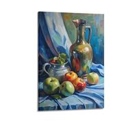 Oil Painting Apple Still Life Wall Art, Artistic Decor for Living Room And Dining Room Poster Decorative Painting Canvas Wall Posters And Art Picture Print Modern Family Bedroom Decor Posters 12x18inc